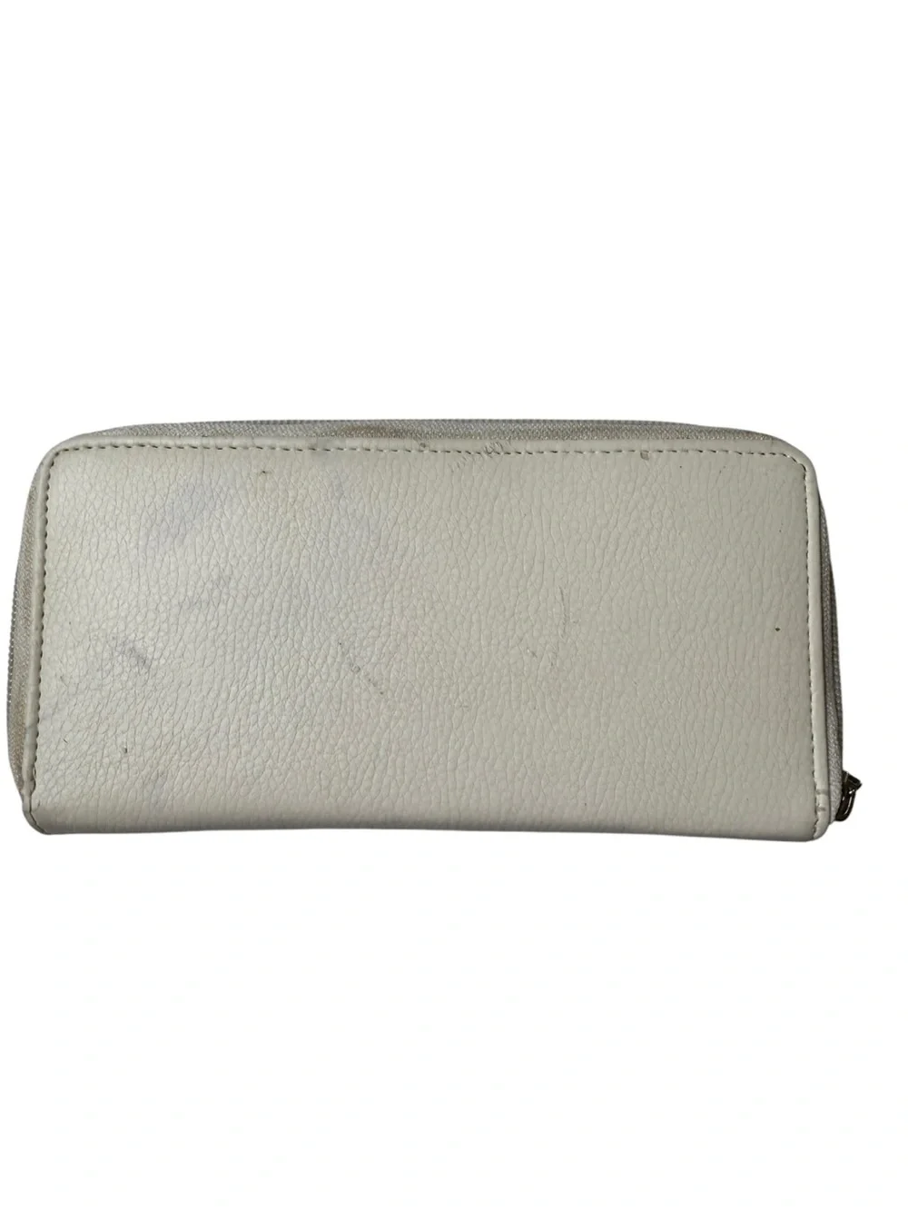 COACH White Pebble Leather Continental Wallet - Signature Plaque